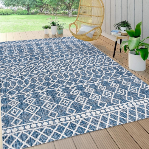 Kafel Tribal Bohemian Indoor/Outdoor Area Rug