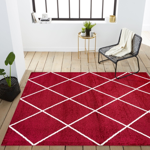 Tapis avec treillis à losanges de Cole Minimalist