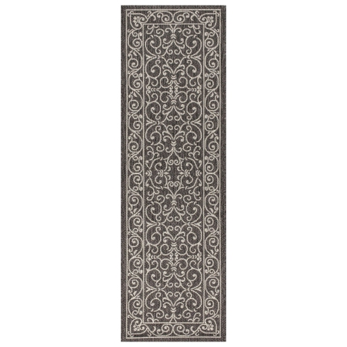 JONATHAN Y  Charleston Vintage Filigree Textured Weave Indoor/outdoor Runner Rug