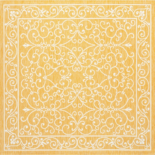 JONATHAN Y  Charleston Vintage Filigree Textured Weave Indoor/outdoor Square Rug