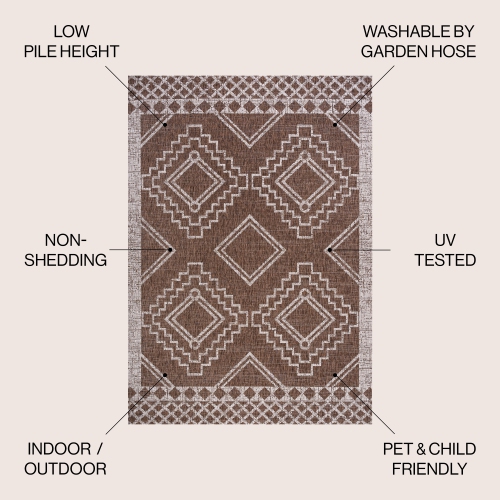 Marokko Diamond Tribal Medallion Indoor/Outdoor Area Rug