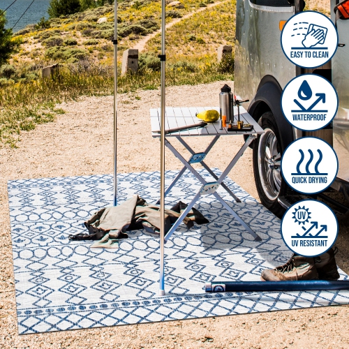 Kafel Tribal Bohemian Indoor/Outdoor Area Rug