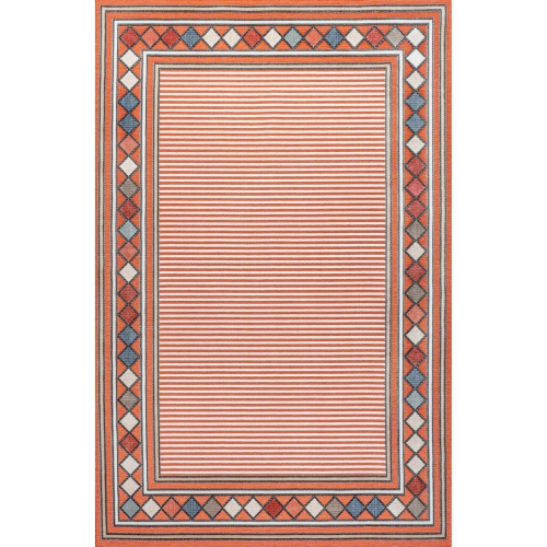 JONATHAN Y  Sebastian High-Low Modern Diamond Border Area Rug