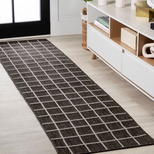 Grid Modern Squares Indoor/Outdoor Area Rug