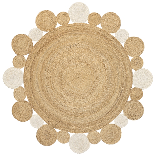 Ayana Two Tone Jute Hippy Circle Area Rug