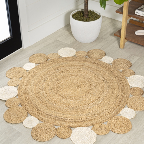 Ayana Two Tone Jute Hippy Circle Area Rug