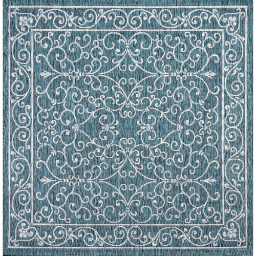 JONATHAN Y  Charleston Vintage Filigree Textured Weave Indoor/outdoor Square Rug