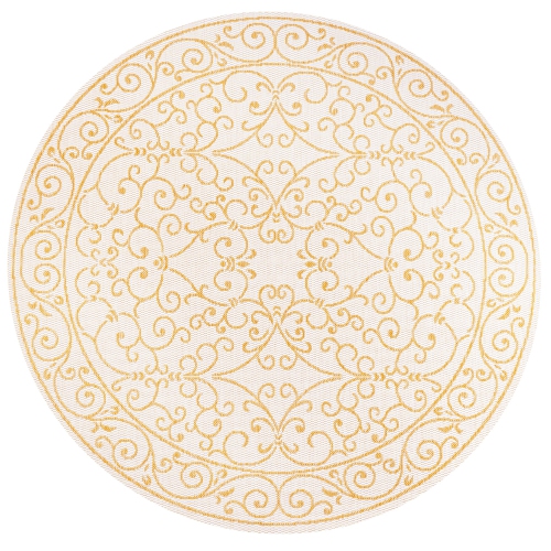 JONATHAN Y  Charleston Vintage Filigree Textured Weave Indoor/outdoor Round Rug
