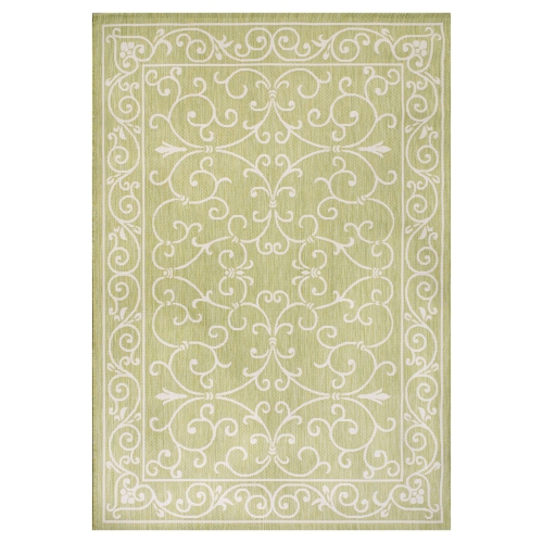 Tapis d'intérieur/d'extérieur à motif de filigrane texturé Charleston rétro