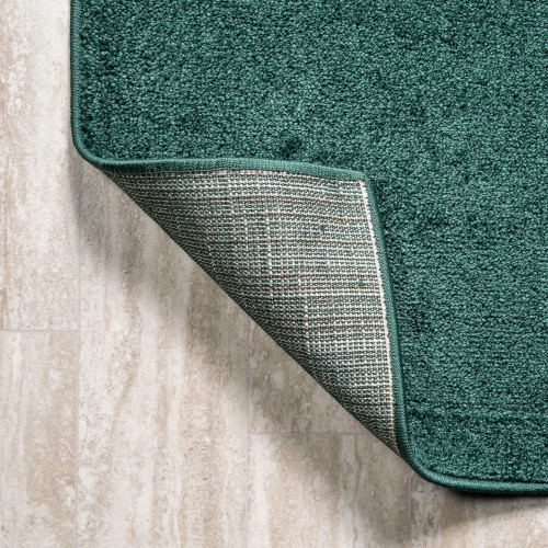 Haze Solid Low Pile Area Rug Emerald