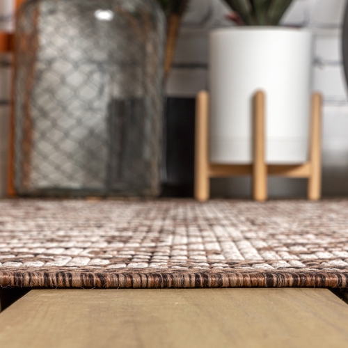 Madrid Vintage Filigree Textured Weave Indoor/Outdoor Square Rug