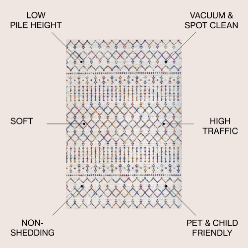Moroccan Hype Boho Vintage Diamond Area Rug