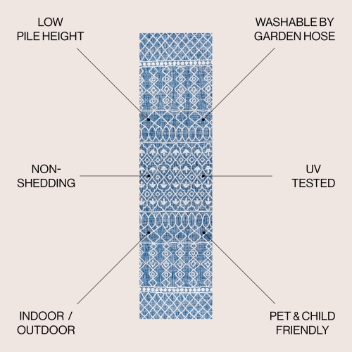 Kafel Tribal Bohemian Indoor/Outdoor Area Rug