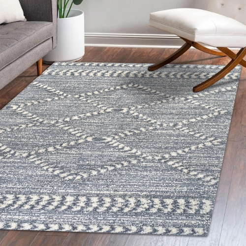 Tapis surbaissé motif treillis marocain Sofie