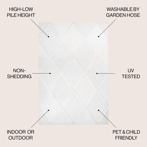 Tapis d'intérieur/d'extérieur en treillis à motif de losanges Salines