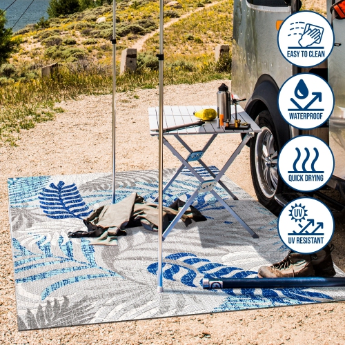 Tropics Palm Leaves Indoor/Outdoor Area Rug