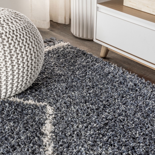 Beautiful Mercer Shag Plush Tassel Moroccan Tribal Geometric Trellis Area Rug