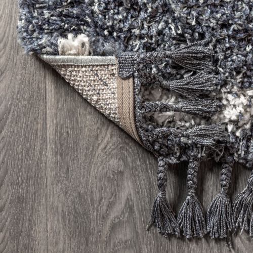 Beautiful Mercer Shag Plush Tassel Moroccan Tribal Geometric Trellis Area Rug