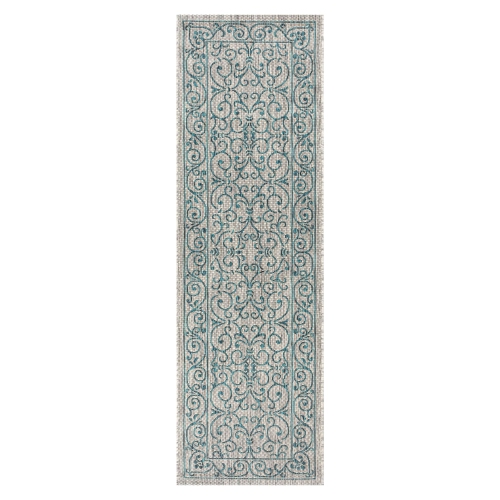 JONATHAN Y  Charleston Vintage Filigree Textured Weave Indoor/outdoor Runner Rug