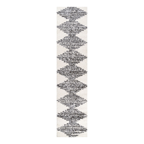 Elm Diamond Stripe Geometric Shag Area Rug