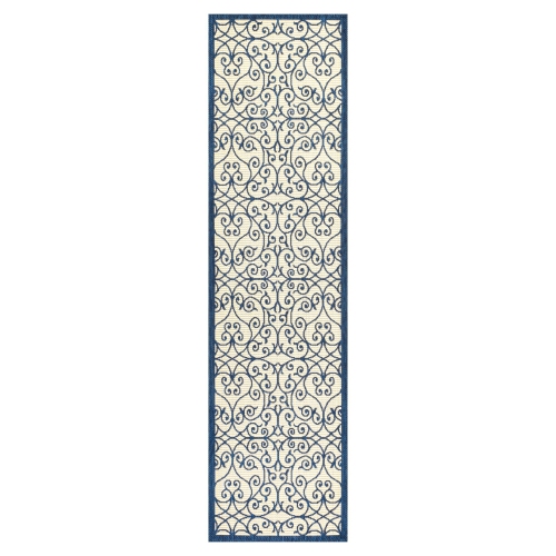 JONATHAN Y  Madrid Vintage Filigree Textured Weave Indoor/outdoor Runner Rug