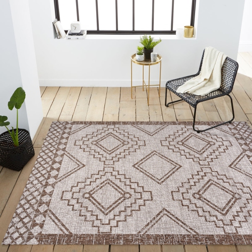 Marokko Diamond Tribal Medallion Indoor/Outdoor Area Rug