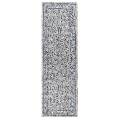 JONATHAN Y  Charleston Vintage Filigree Textured Weave Indoor/outdoor Runner Rug