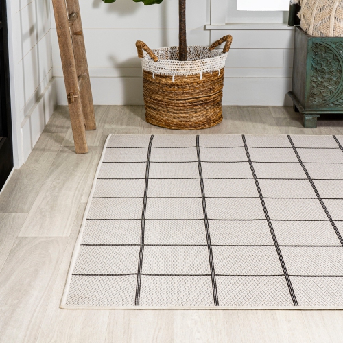 Grid Modern Squares Indoor/Outdoor Area Rug