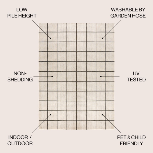 Grid Modern Squares Indoor/Outdoor Area Rug
