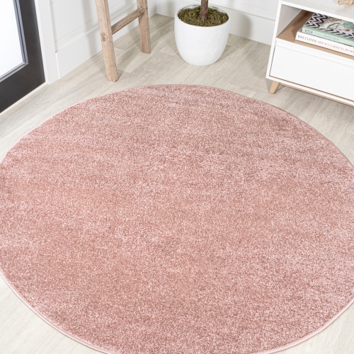 Haze Solid Low Pile Area Rug Pink