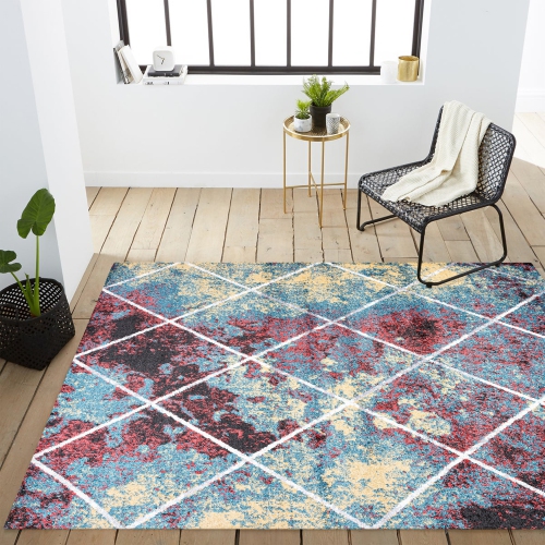 Cole Minimalist Diamond Trellis Area Rug
