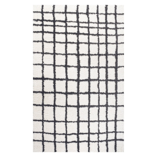 JONATHAN Y  Arenal Geometric Grid Shag Area Rug