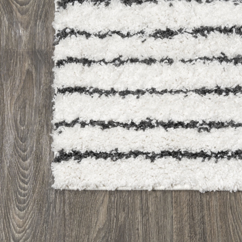 Petra Abstract Stripe Geometric Shag Area Rug