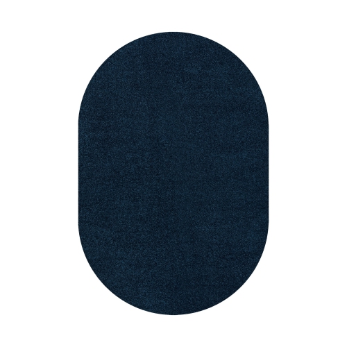JONATHAN Y  Haze Solid Low Pile Area Rug In Navy