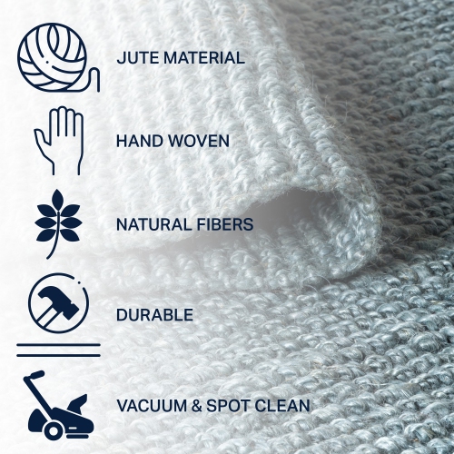 Pata Hand Woven Chunky Jute with Fringe Area Rug