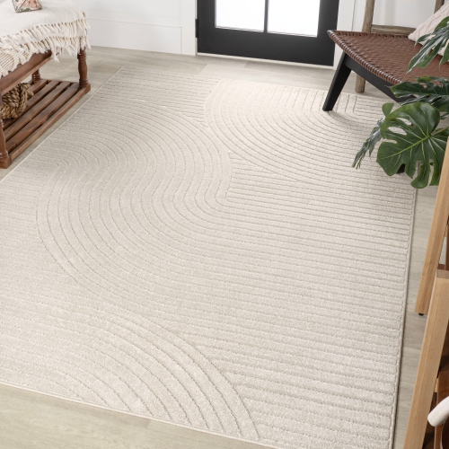 Tapis à motif géométrique courbé minimaliste de Skagen