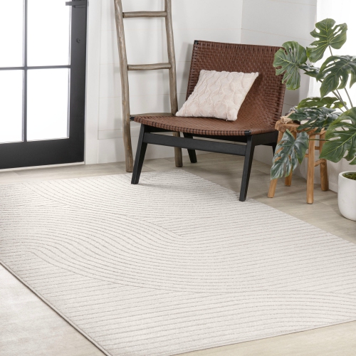 Tapis à motif géométrique courbé minimaliste de Skagen