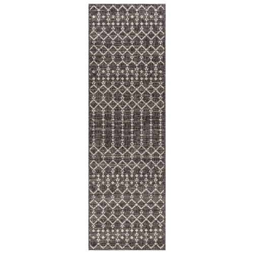 Ourika Moroccan Geometric Textured Weave Indoor/Outdoor Runner Rug