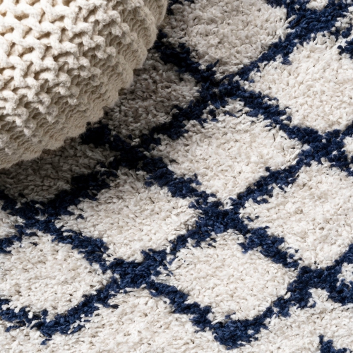 Algaida Moroccan Diamond Shag Area Rug