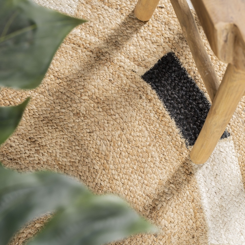 Porto Geometric Jute Circle Area Rug