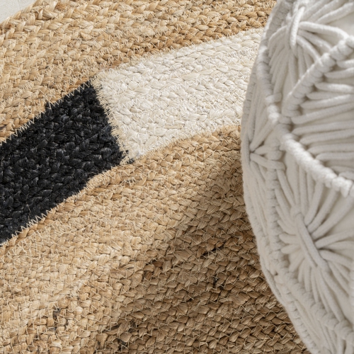 Porto Geometric Jute Circle Area Rug