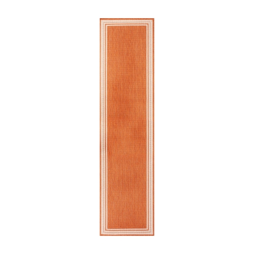 Tapis moderne à bordure rayée pour l'intérieur et l'extérieur James