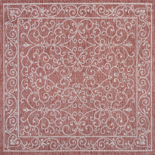JONATHAN Y  Charleston Vintage Filigree Textured Weave Indoor/outdoor Square Rug