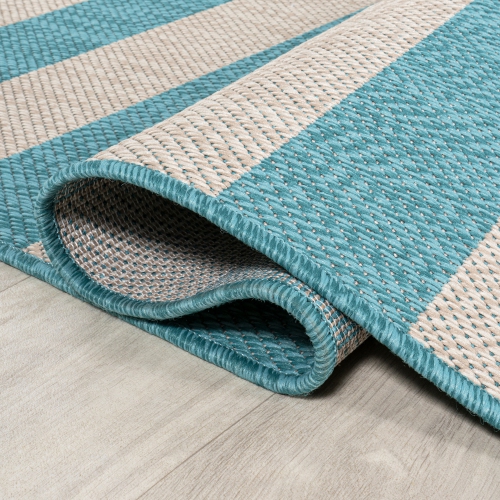 Negril Two Tone Wide Stripe Indoor/Outdoor Area Rug