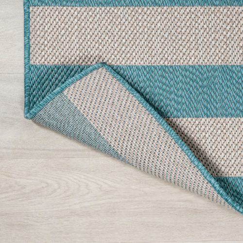 Negril Two Tone Wide Stripe Indoor/Outdoor Area Rug
