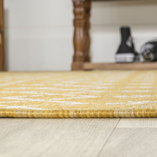 Ourika Moroccan Geometric Textured Weave Indoor/Outdoor Round Rug