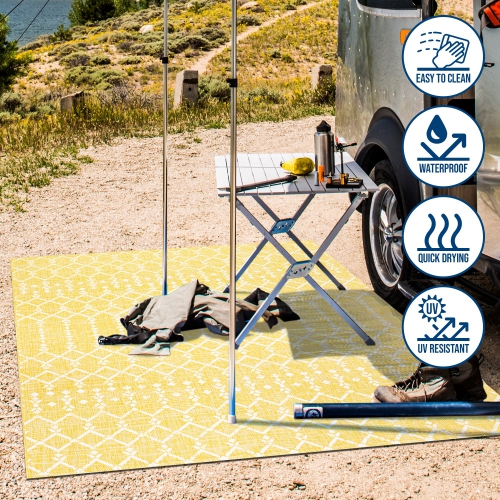 Ourika Moroccan Geometric Textured Weave Indoor/Outdoor Area Rug