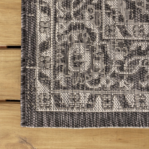 Tapis d'intérieur/d'extérieur Palazzo Vine à bordure texturée