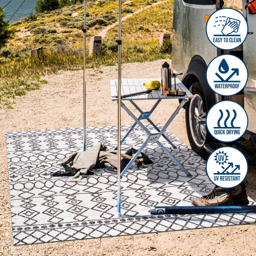 Kafel Tribal Bohemian Indoor/Outdoor Area Rug