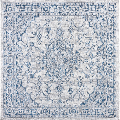 Tapis d'intérieur/d'extérieur Rozetta Boho Medallion texturé